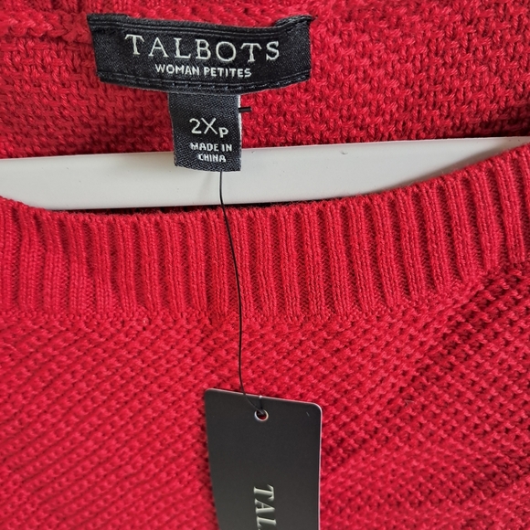 Talbots Red and White Striped Sweater with Navy Anchor NWT - Picture 3 of 12